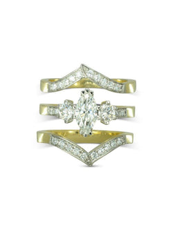 Vintage Marquise Cut Diamond Engagement Wedding Ring Set Ring Pruden and Smith   