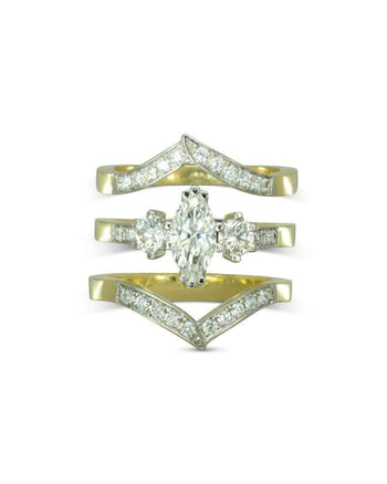 Vintage Marquise Cut Diamond Engagement Wedding Ring Set Ring Pruden and Smith   