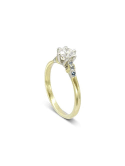 Claw Set Crescent Moon Diamond Engagement Ring Ring Pruden and Smith 0.35ct (4.5mm) 18ct Yellow Gold and Platinum 