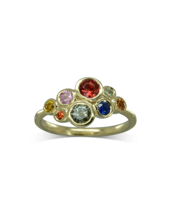 Water Bubbles Multi-Coloured Sapphire Cluster Ring Ring Pruden and Smith   