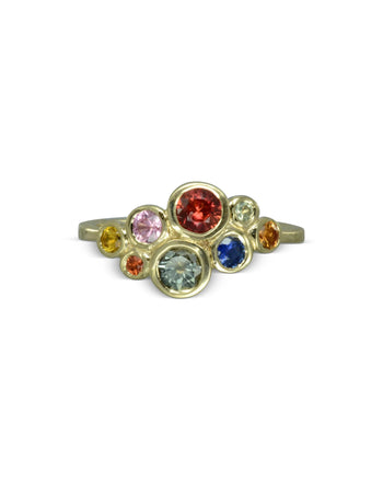 Water Bubbles Multi-Coloured Sapphire Cluster Ring Ring Pruden and Smith   