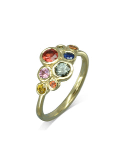 Water Bubbles Multi-Coloured Sapphire Cluster Ring Ring Pruden and Smith   