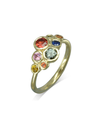 Water Bubbles Multi-Coloured Sapphire Cluster Ring Ring Pruden and Smith   