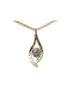 Forged Hammered Rose Gold Opal Pendant Pendant Pruden and Smith   