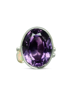 Amethyst Silver Stacking Ring Set Ring Pruden and Smith   