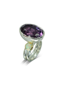 Amethyst Silver Stacking Ring Set Ring Pruden and Smith   