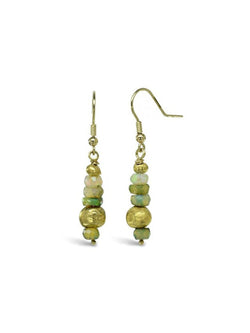 Nugget Opal and Gold Dangly Earrings Earrings Pruden and Smith   