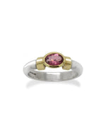 Gemstone Silver and Gold Shoulder Ring Ring Pruden and Smith   