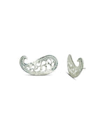 Pierced Paisley Stud Earrings Earrings Pruden and Smith 9ct White Gold  