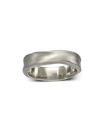 Side Hammered Brushed Finished Wedding Ring (5mm) Ring Pruden and Smith 9ct White Gold  