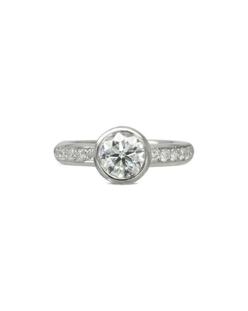 Pavé Rub Over Diamond Engagement Ring Ring Pruden and Smith   