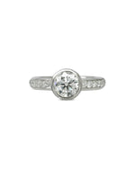 Pavé Rub Over Diamond Engagement Ring Ring Pruden and Smith   