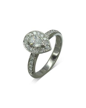 Pear Shaped Diamond Cluster Engagement Ring Ring Pruden and Smith   