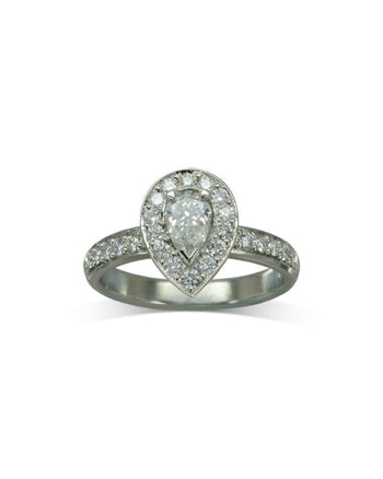 Pear Shaped Diamond Cluster Engagement Ring Ring Pruden and Smith   