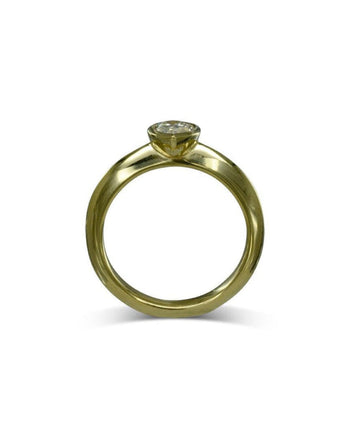 Pear Shaped Yellow Gold Solitaire Engagement Ring Ring Pruden and Smith   