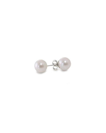 Pearl White Gold Stud Earrings (Large) Earrings Pruden and Smith 8mm Fresh Water Pearl  