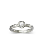 Hammered Round Brilliant Cut Diamond Platinum Ring Ring Pruden and Smith   