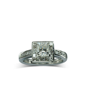 Square Cluster Diamond Platinum Ring Ring Pruden and Smith   