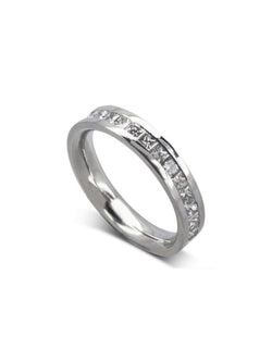 Princess Cut Channel Set Diamond Eternity Ring Ring Pruden and Smith Platinum 100% Full Eternity 