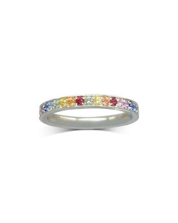 Rainbow Sapphire Eternity Ring Ring Pruden and Smith 2.5mm  