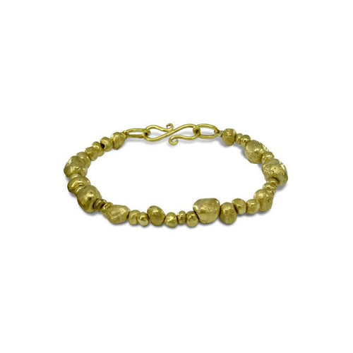 Nugget Heavy Random Gold Bracelet Bracelet Pruden and Smith   