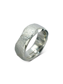 Side Hammered Textured Platinum Wedding Ring Ring Pruden and Smith   