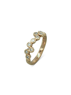 Water Bubbles Offset 9ct Rose Gold Diamond Ring Ring Pruden and Smith   