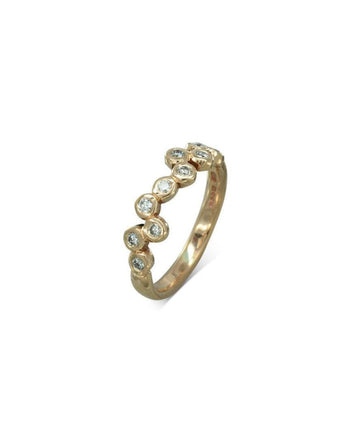 Water Bubbles Offset 9ct Rose Gold Diamond Ring Ring Pruden and Smith   