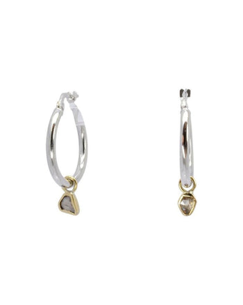 Rough Diamond Hoop Earrings Earrings Pruden and Smith   