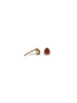 Rough Ruby 18ct Gold Stud Earrings Earrings Pruden and Smith   