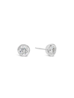 Round Silver Stud Earrings Earrings Pruden and Smith   