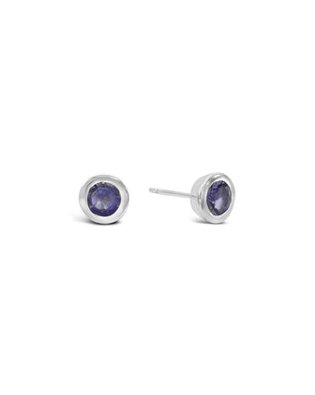 Round Silver Stud Earrings Earrings Pruden and Smith   
