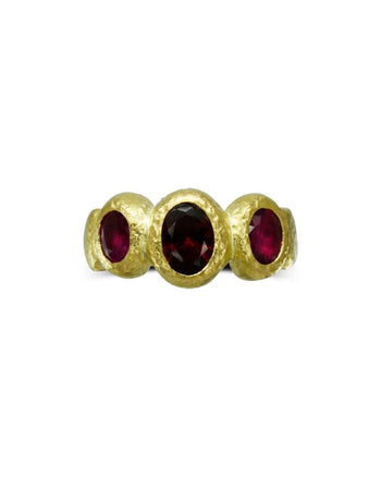 Nugget Ruby and Yellow Gold Trilogy Ring Ring Pruden and Smith   