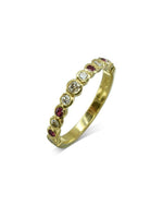 Bespoke Ruby Old Cut Diamond Eternity Ring Ring Pruden and Smith   