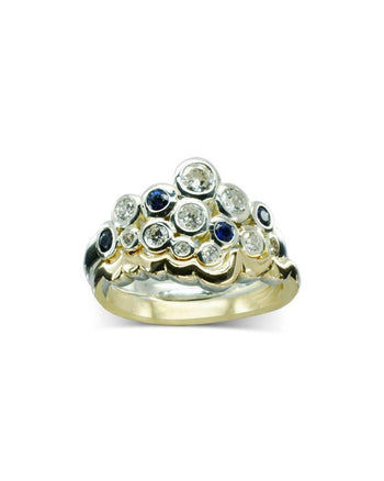 Water Bubbles Sapphire and Diamond Cluster Ring Ring Pruden and Smith   