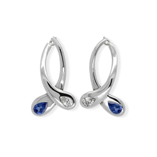 Moi Et Toi Sapphire and Diamond Drop Earrings Earrings Pruden and Smith   