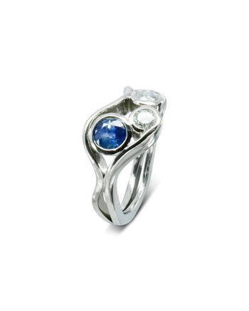 Two Strand Swirl Sapphire and Diamond Ring Ring Pruden and Smith   