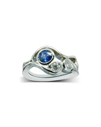 Two Strand Swirl Sapphire and Diamond Ring Ring Pruden and Smith   