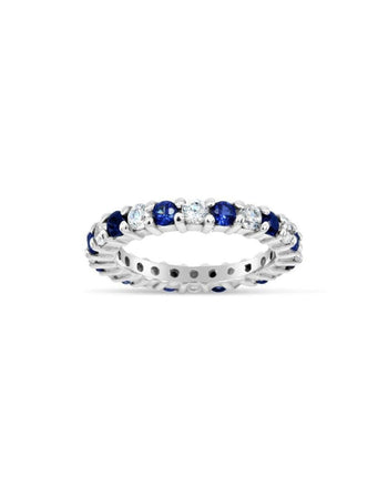 Claw Set Gemstone Full Eternity Ring Ring Pruden and Smith Sapphire (Royal Blue)  