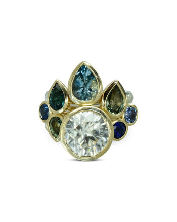 Peacock Blue Hues Sapphire Stacking Ring Ring Pruden and Smith   