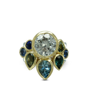 Peacock Blue Hues Sapphire Stacking Ring Ring Pruden and Smith   