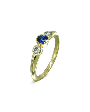 Trilogy Sapphire Gold Engagement Ring Ring Pruden and Smith   