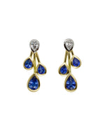 Sapphire and Diamond Teardrop Earrings Earring Pruden and Smith   