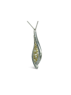 Forged Mixed Metal Gold Diamond Pendant Pendant Pruden and Smith   