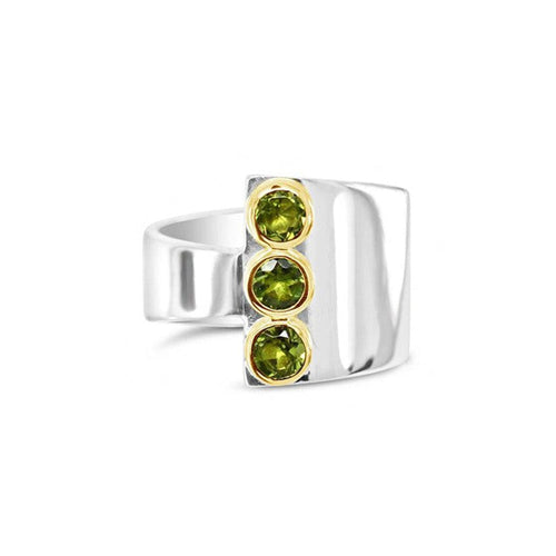 Wrap Round Silver Peridot Ring Ring Pruden and Smith   