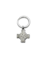 Silver Celtic Cross Keyring designed by Dunstan Pruden Keyring Pruden and Smith   