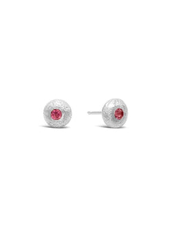 Nugget Silver and Gemstone Stud Earrings Earrings Pruden and Smith Tourmaline (Baby Pink)  