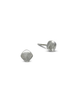 Pebble 9ct Gold Stud Earrings Earrings Pruden and Smith Square 9ct White Gold 