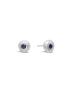 Nugget Silver and Sapphire Stud Earrings Earrings Pruden and Smith   