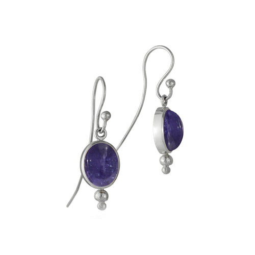 Silver Tanzanite Drop Earrings Earrings Pruden and Smith   